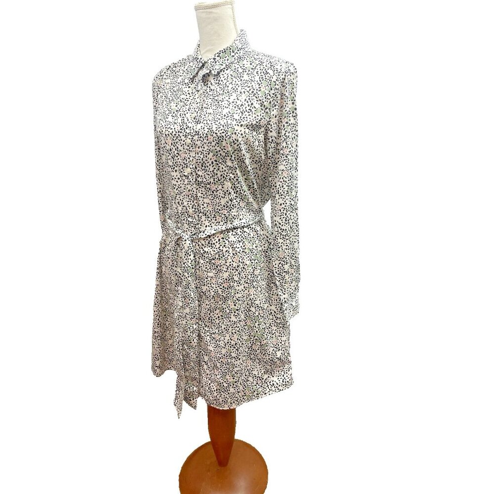 Untuckit Pheobe Tie Waist Midi Shirt Dress Size 10 Floral Long Sleeve - Picture 4 of 16